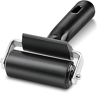 Rubber Roller, Multifunctional Practical Brayer Tool (2.5-Inch, Black) | Ideal for Anti-Skid Tape, Construction Tools, Print, Ink, and Stamping. Solid Rubber Build, Sturdy, and Easy to Use.