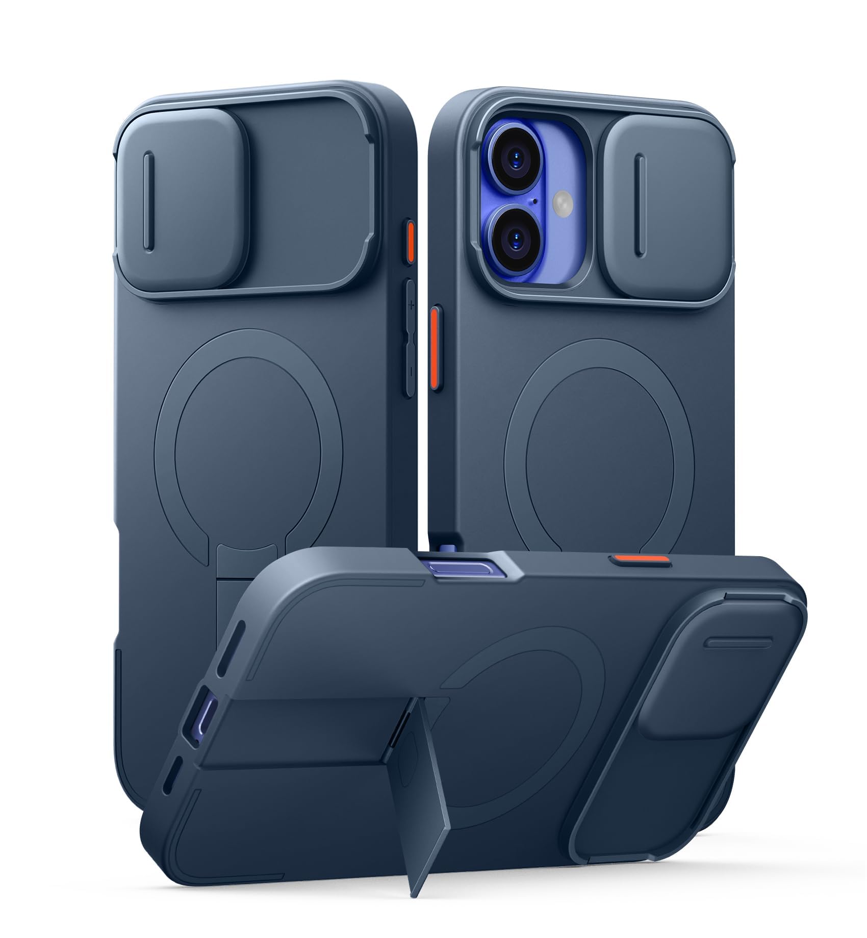 SURITCH for iPhone 16 Plus Case with Magnetic Camera Slide Cover and Adjustable 