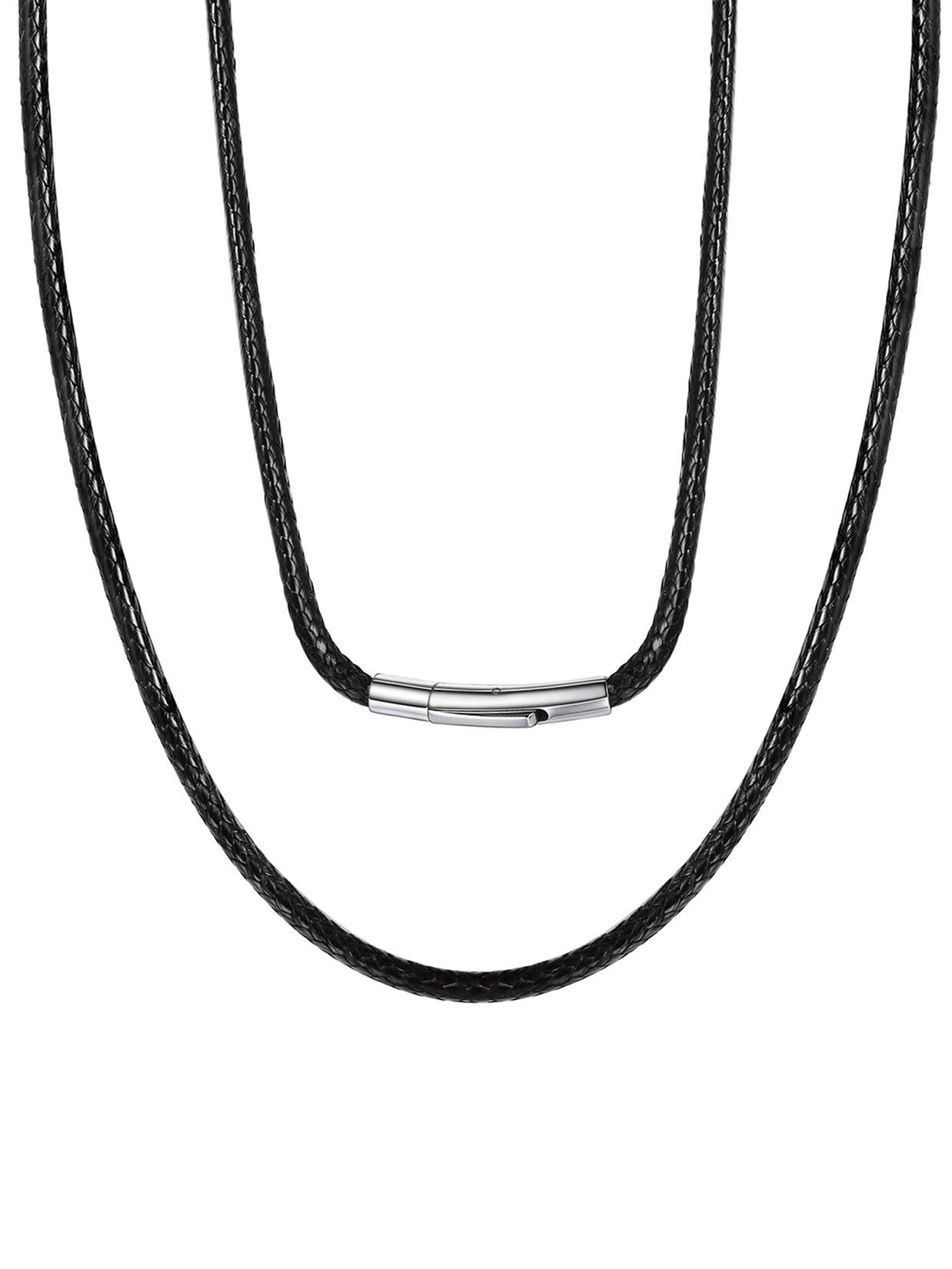ChainsPro Leather Necklace Cord for Men,Braided Wax Rope Chain for Pendants