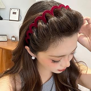 2025 Fashion Women Hair Band Solid Color Big Teeth Anti Slip Hair Band Red