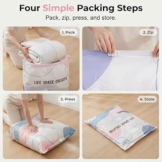 No-Pump Vacuum Storage Bags, Press & Seal Space-Saving Compression Bags for Clothes, Bedding, Comforters – Reusable Heavy-Duty Storage Organizer for Travel & Home (31.5 * 39.4in-5PCS)