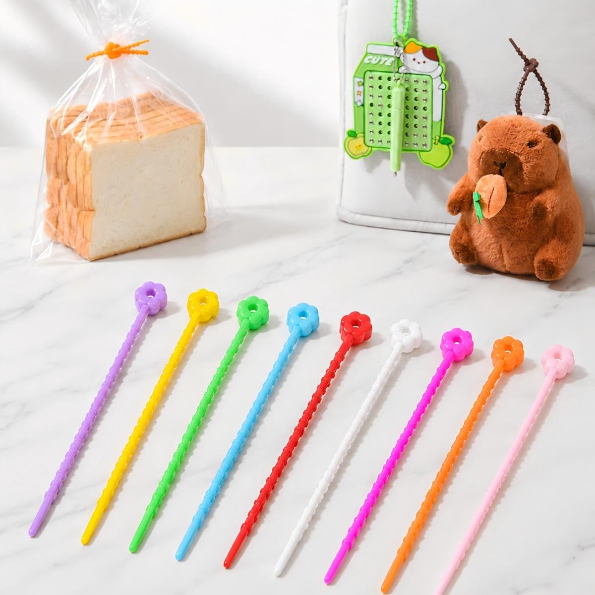 20 Pcs Silicone Cable Straps Reusable Earphone Charger USB Cable Ties Elastic Co