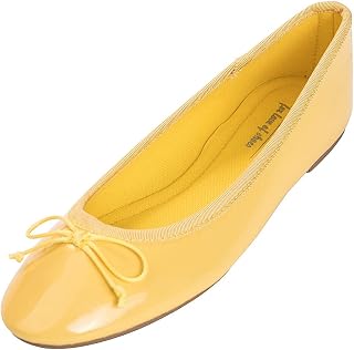 Feversole Women's Macaroon Colorful Memory Foam Cushion Ballet Flat Pumps Patent