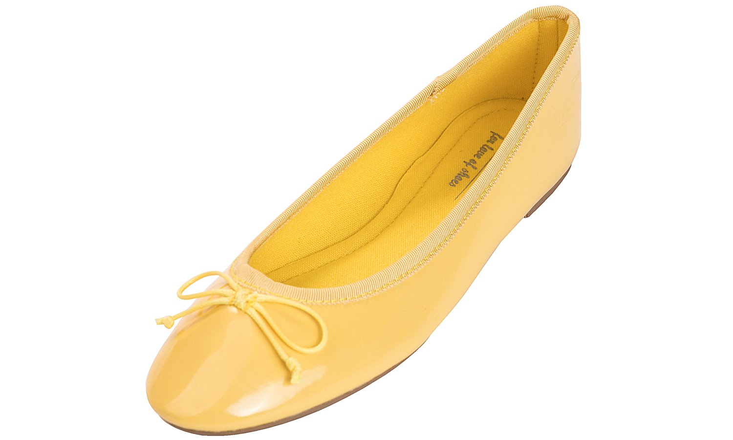 Feversole Women's Macaroon Colorful Memory Foam Cushion Ballet Flat Pumps Patent