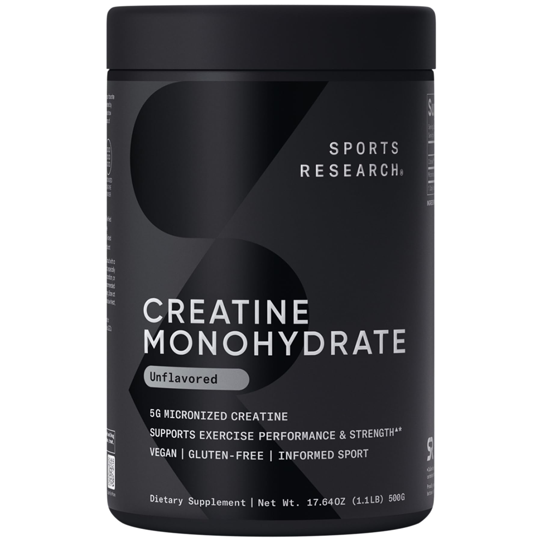 Sports Research® Creatine Monohydrate Powder 5g, Unflavored (100 Servings) | Mic