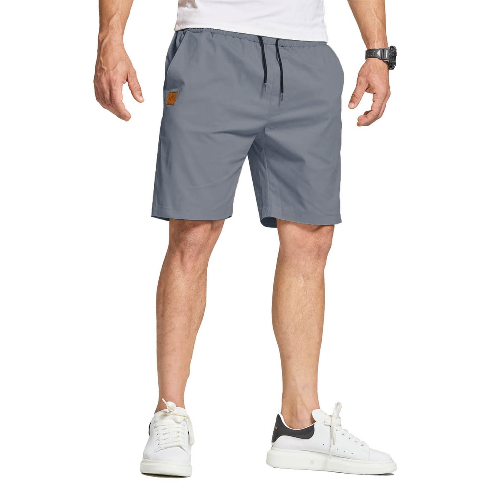 JustSun Men's Summer Shorts with Pockets Lightweight Cotton
