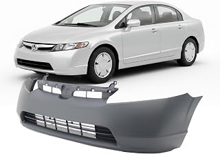 FitParts Compatible with Honda Civic 2006–2008 Front Bumper Cover | Primed, With Fog Light Holes, Hybrid, Ready to Paint, OEM 04711SNEA90ZZ, HO1000239