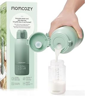 Momcozy Baby Bottle Warmer on the Go Quick Heat | Wireless, Travel & Travel, 500ml Capacity, 24x Use/Battery, USB-C, BPA-Free, Green