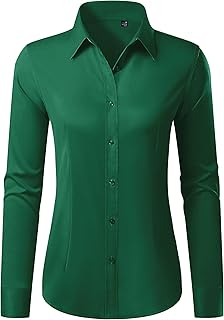 Button Down Shirts for Women Wrinkle Free Dress Shirt Classic Fit Long Sleeve Casual Business Blouse Work