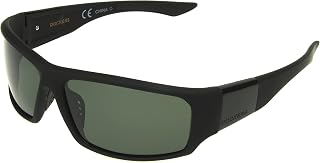 Dockers Men's Gavin Sunglasses Polarized Wrap, Black, 57mm, Black, 57mm