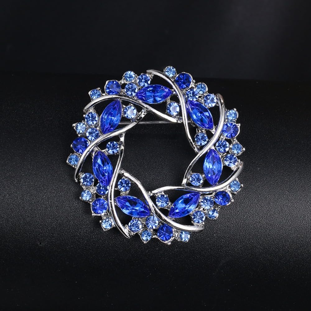 Exquisite and gorgeous color zircon brooch, shiny flower corsage, elegant access