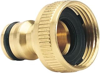 Draper 36198 Brass Garden Hose Tap Connector, 3/4", Gold