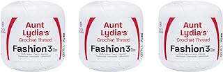 Aunt Lydia Fashion White Crochet - 3 Pack of 150y/137m - Cotton - Gauge 3 - Crochet
