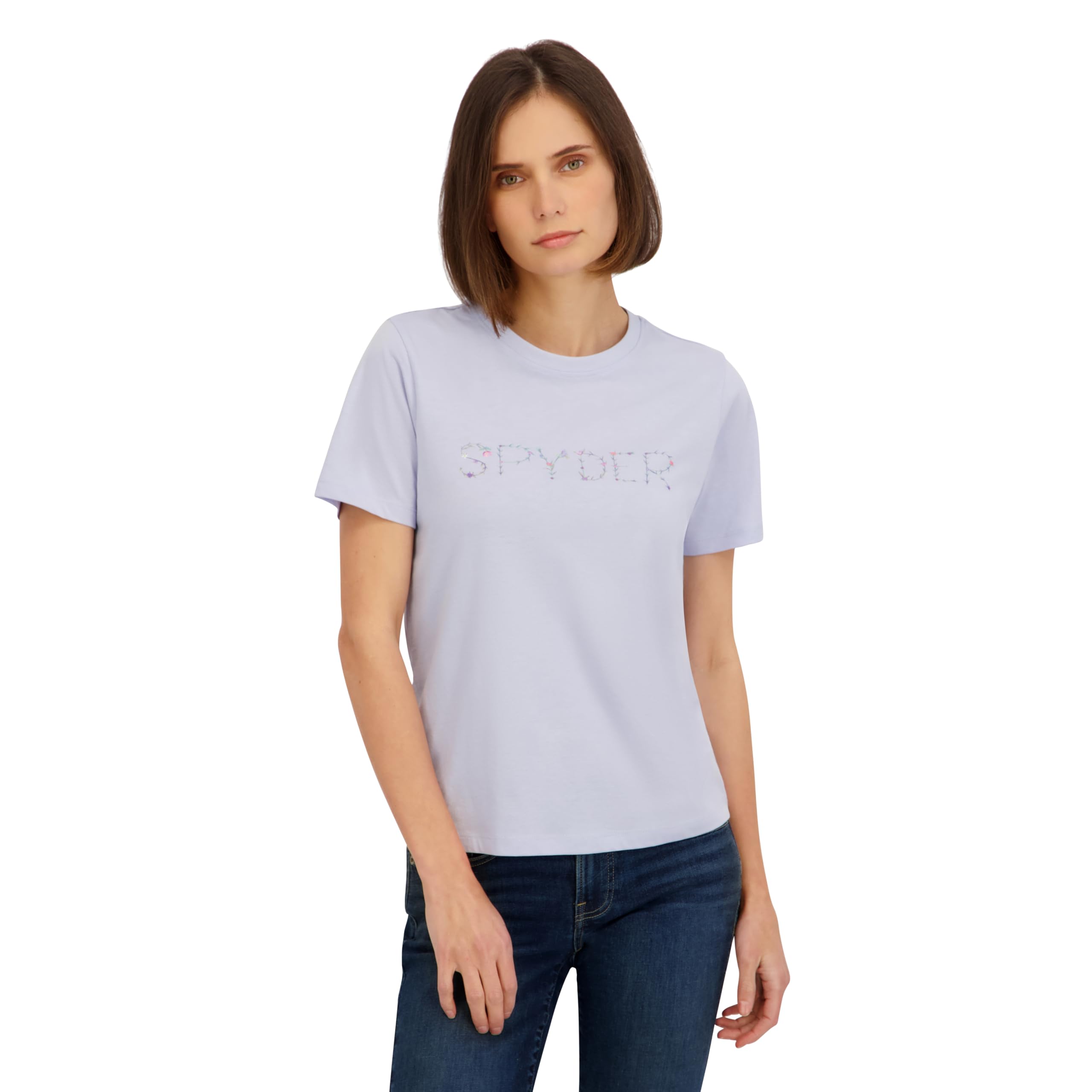 Spyder Women's Floral Wordmark Logo Graphic Short Sleeve T-Shirt