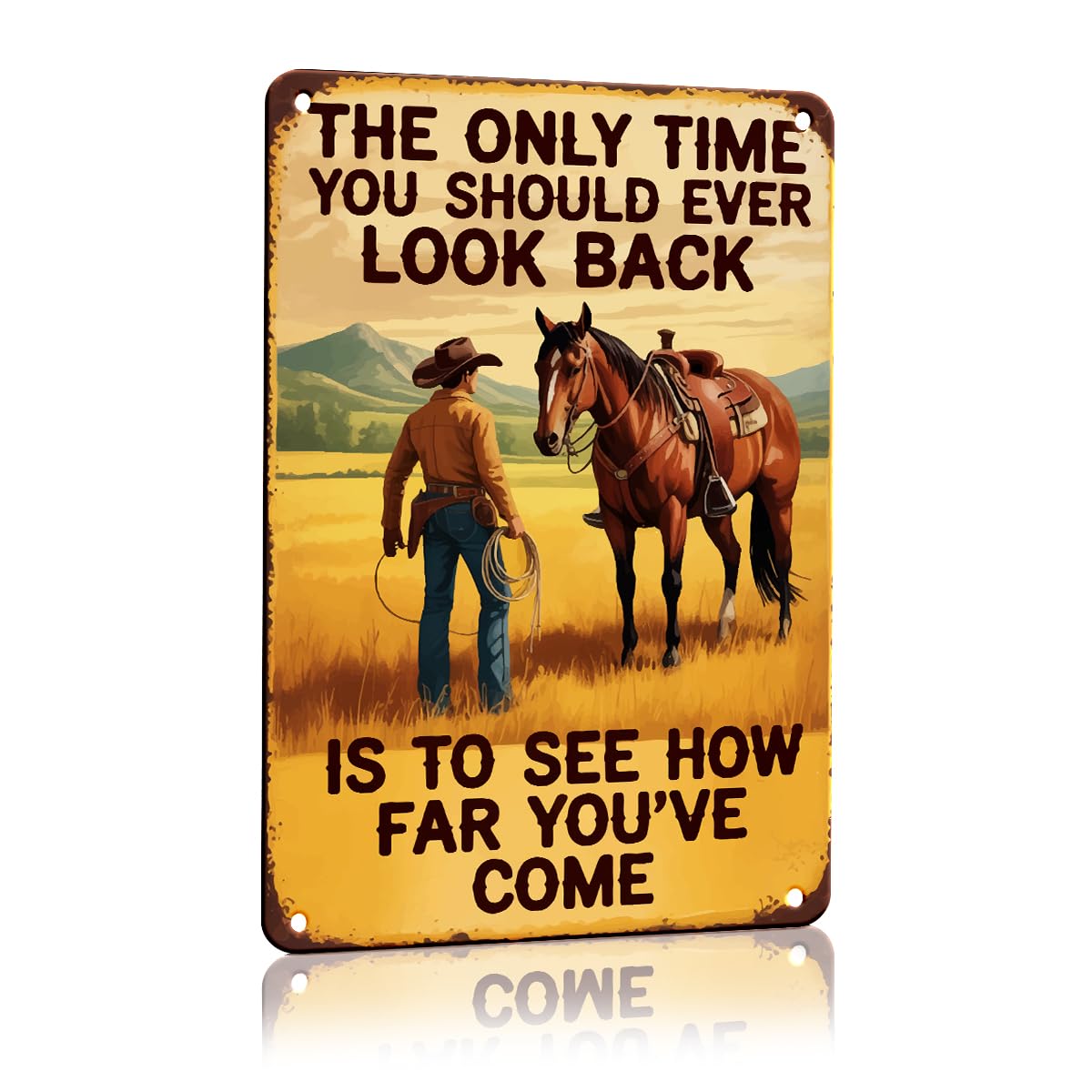 Vintage Western Cowboy Cowboy Quote Metal Tin Sign Home Wall Front Door Living R