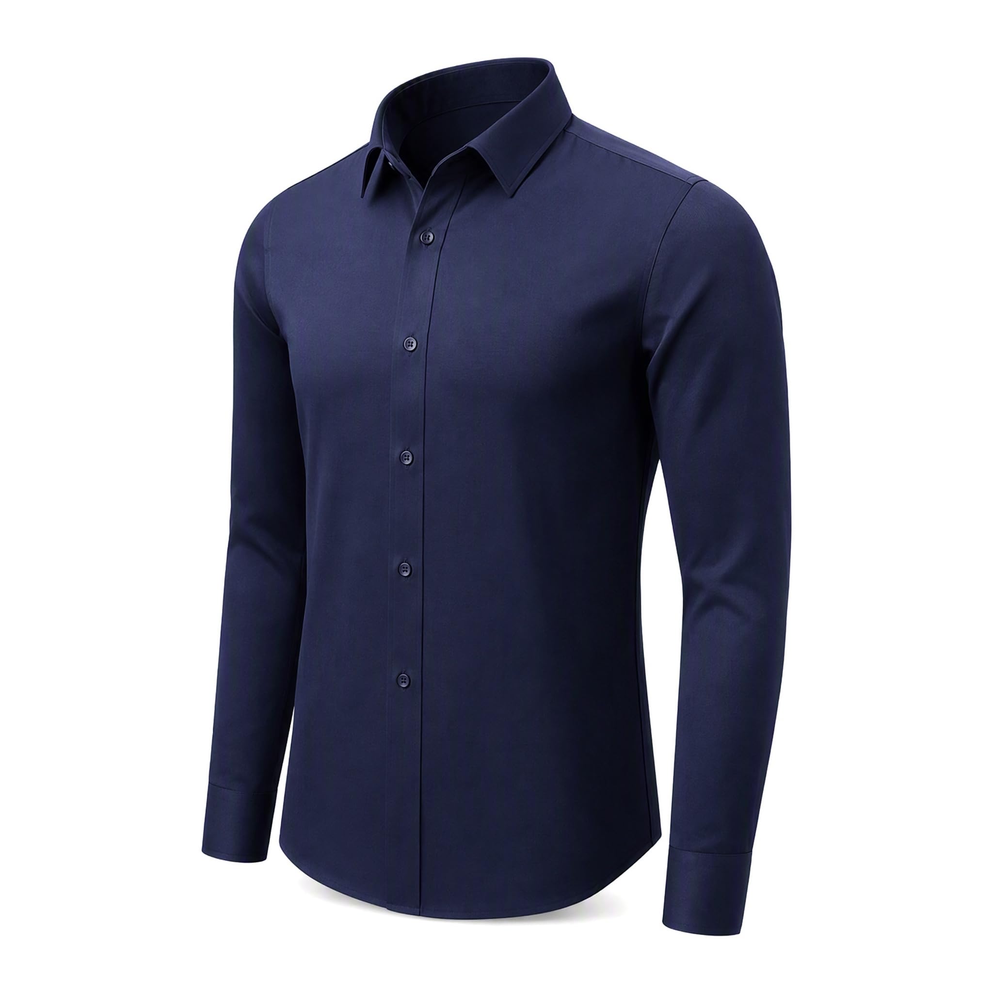 WSLCN Men's Button Down Casual Long Sleeve Slim Fit Elegant Classic Shirt