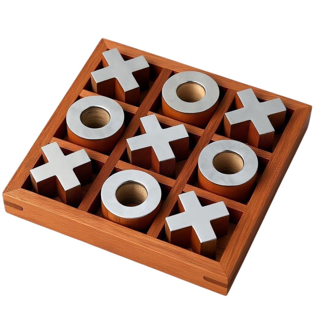 T one Wooden Tic Tac Toe Game | Board Games for Adults | Table Top Living Room D