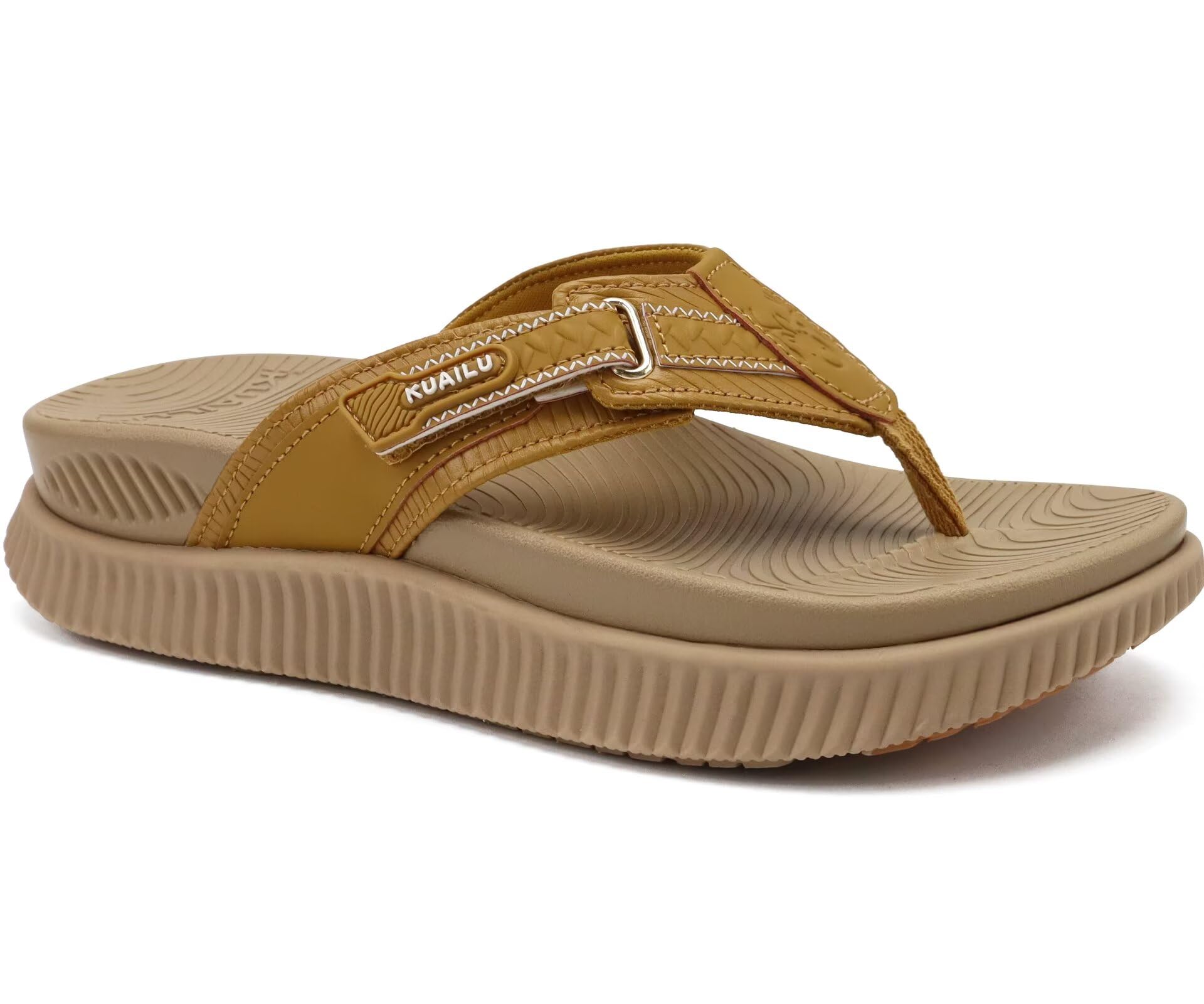 KuaiLu Orthopedic Cushioned Flip Flops for Women with Comfortable Arch Support -