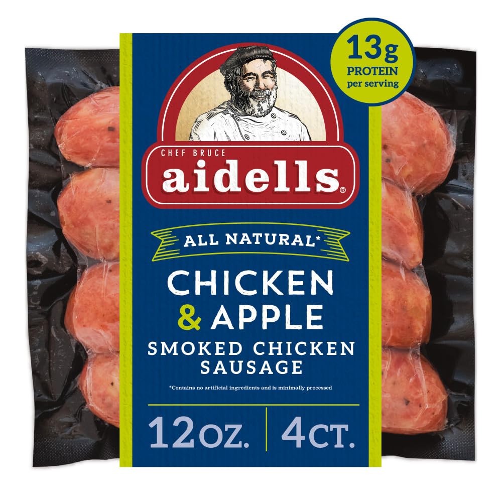 Aidells Smoked Chicken And Apple Sausage Links, 4 Count | Gluten free; all natur