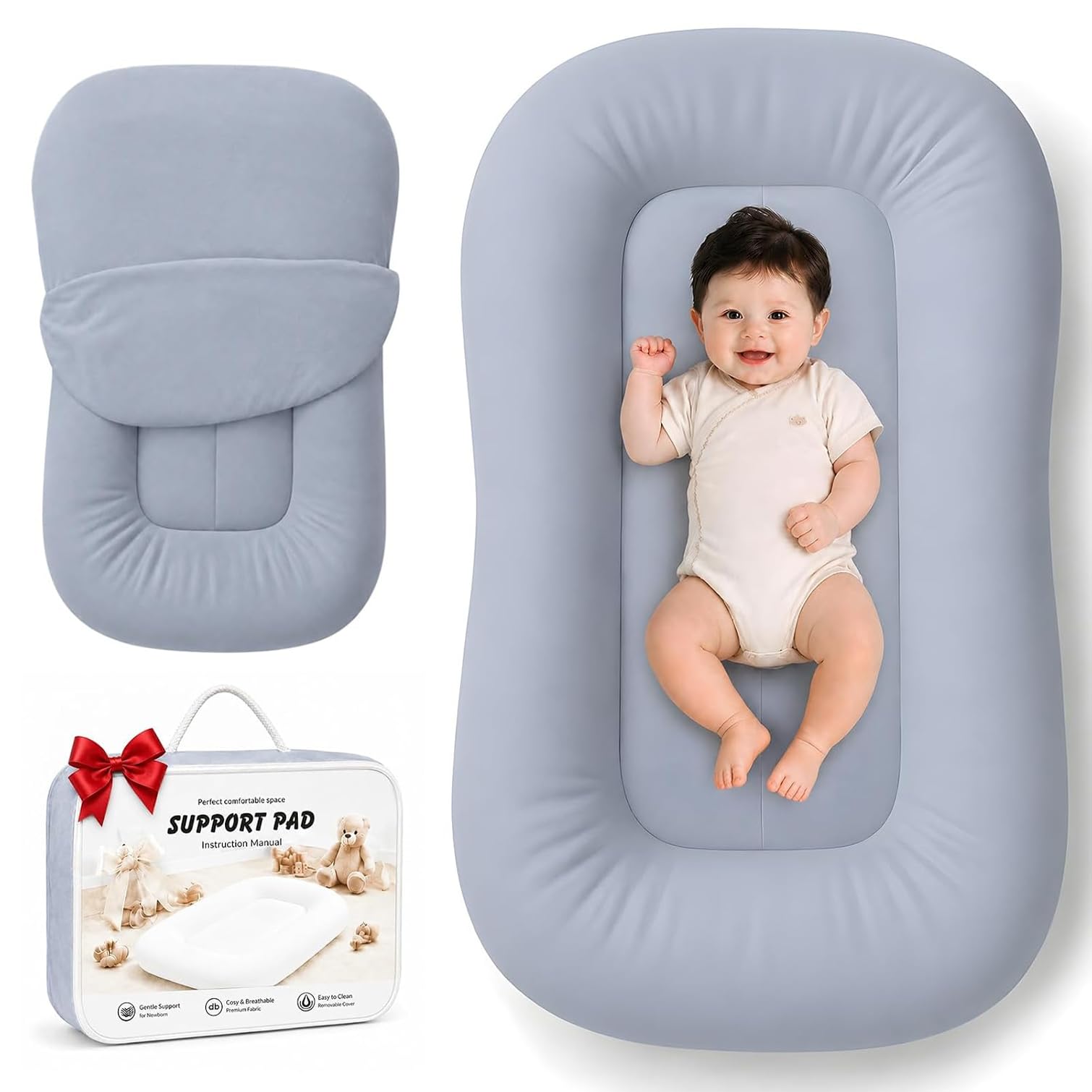 Mapotf Baby Lounger for Newborns 0-24 Months - Baby Essentials | Soft Breathable