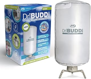 JML DriBUDDI Compact Electric Clothes Dryer | Heated Clothes Airer with Cover for Laundry Drying, Portable Rack Holds 10Kg of Clothing - Saves Ironing Packs Away Easily
