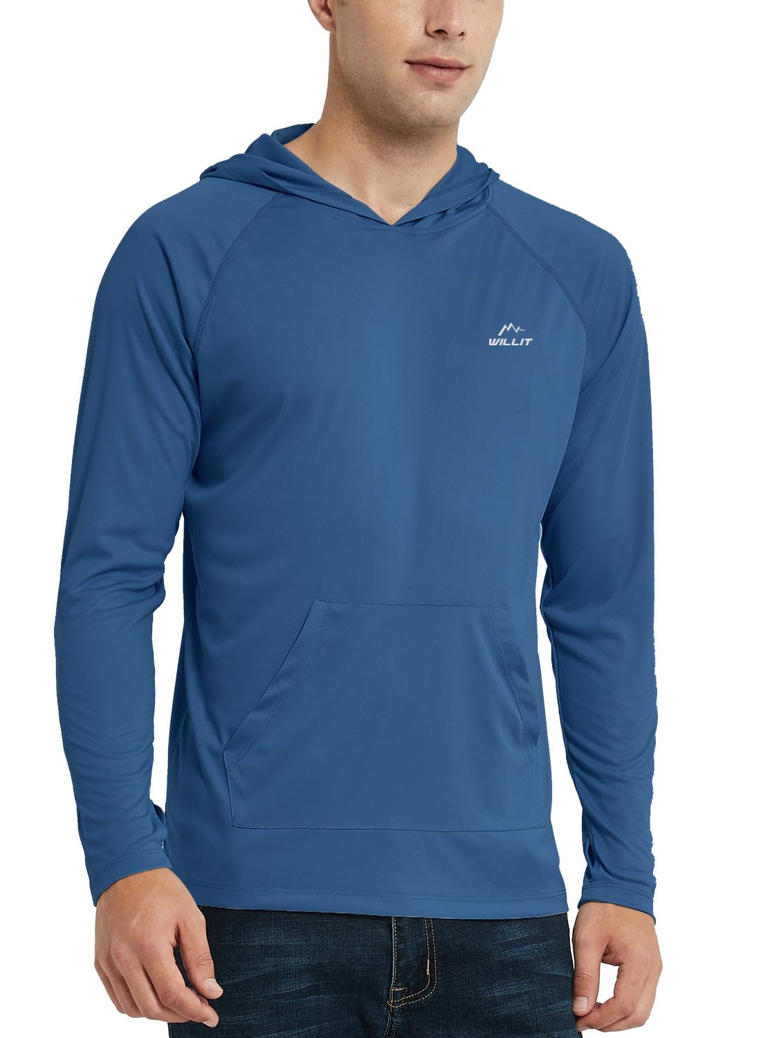 Willit Men's UPF 50+ Sun Protection Hoodie Shirt Long Sleeve Rash Guard Fishing 