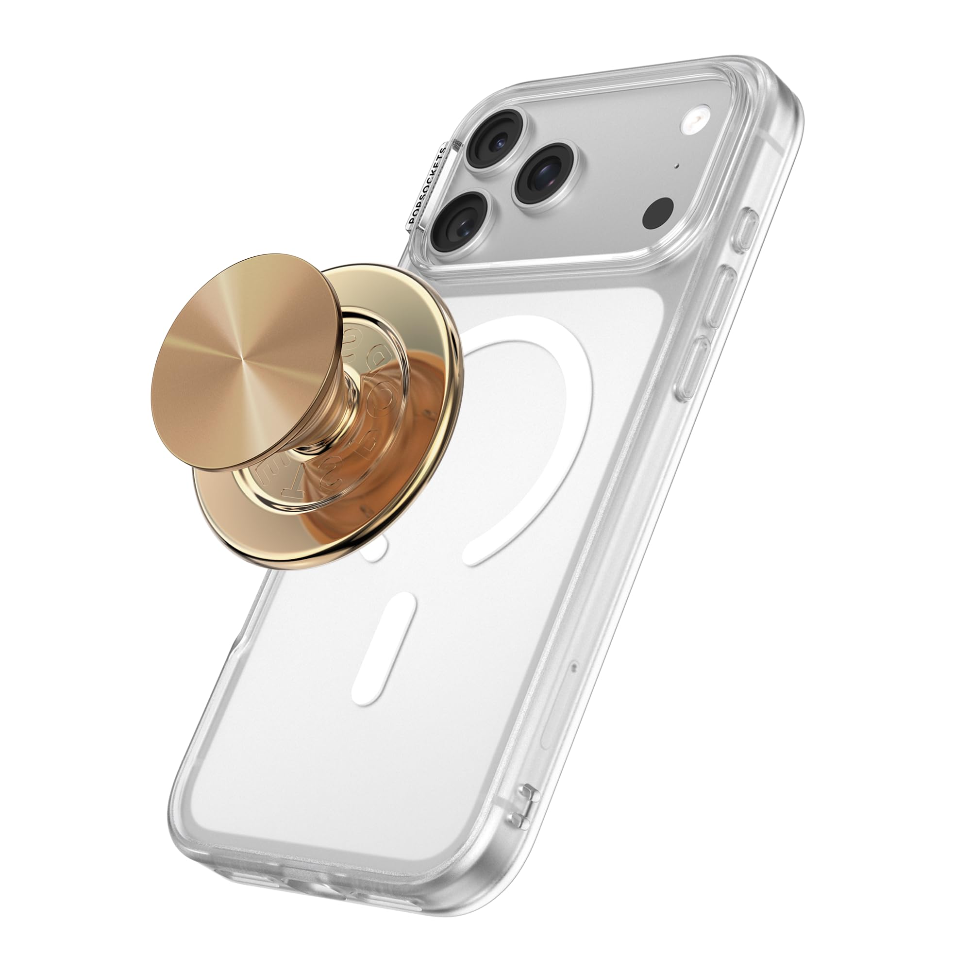 PopSockets Phone Grip for MagSafe, Magnetic Holder- Alum Radial Gold | Removable