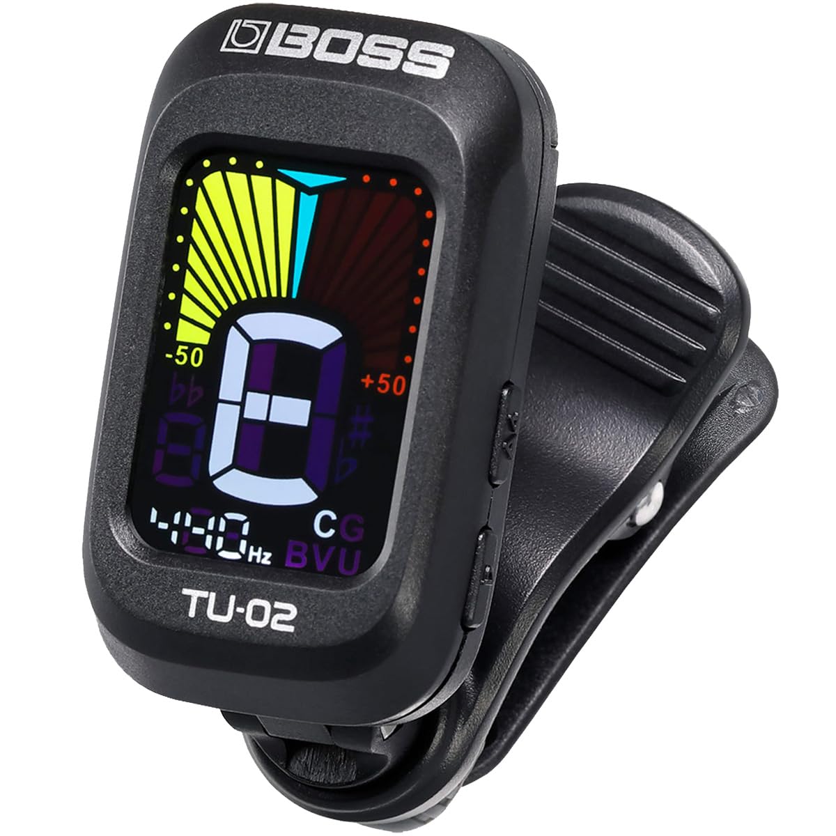 BOSS TU-02 Chromatic Clip-On Battery Powered Tuner for Guitar, Bass and Ukulele