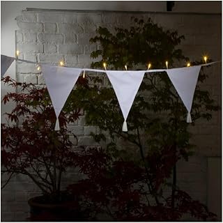 NOMA Solar Tasselled Bunting with 30 Warm White LEDs, 2.9 m (Pack of 1) | Solar Powered, Dusk Sensor, Eco-Friendly, Minimalist Design, Versatile for Outdoor Use