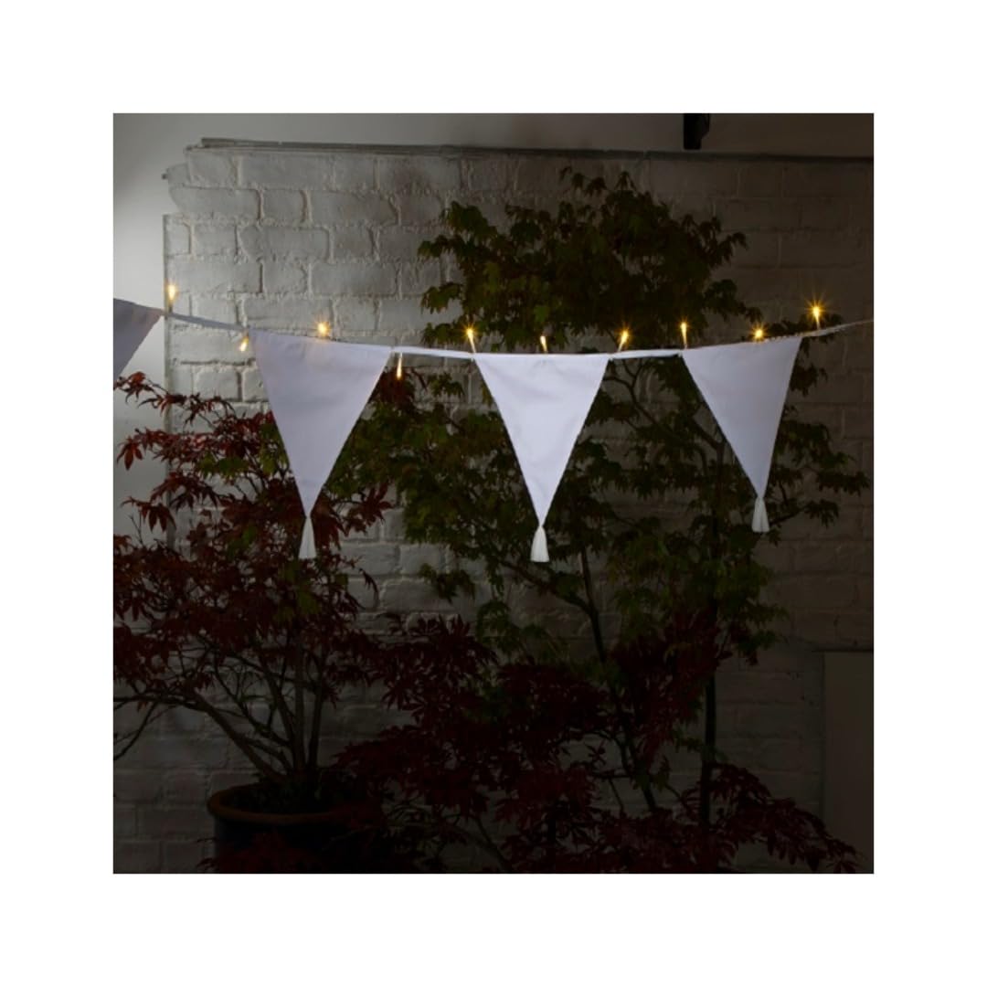 NOMA Solar Tasselled Bunting with 30 Warm White LEDs, 2.9 m (Pack of 1) | Solar 