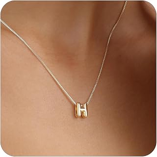 14K Gold Plated Bubble Letter Necklace, Tarnish Free and Waterproof Dainty Initial Necklace for Women, Trendy Personalized Gold Jewelry Gift for Her