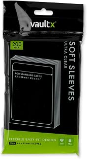 Vault X Soft Penny Sleeves (200 Pack) Clear for Trading Cards TCG | Fits standard-size TCG cards for daily storage. Soft, clear penny sleeves, acid-free. 200-pack of everyday protection.