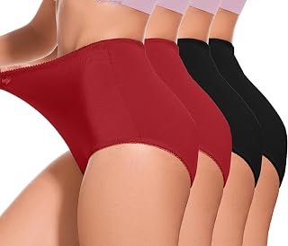 4Pack High Waisted Tummy Control Underwear Women's Girdle Panties Full Coverage Ladies Panties for Women