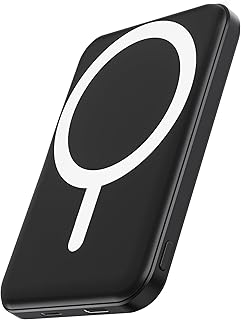 podoru for MagSafe Power Bank 5000mAh, Ultra-Slim Magnetic Portable Charger | 20W PD Fast Charging, Travel Essentials with USB-C Cable, Wireless Battery Pack for iPhone 18/17/16/15/14/13/12 Series-Black