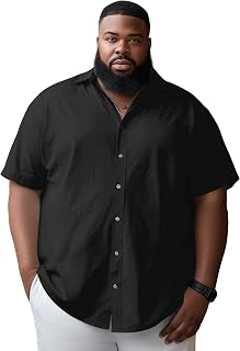 Button Down Shirt Men Causal Big and Tall Shirts for Men Short Sleeve Button up Summer Beach Work Shirts Plus Size