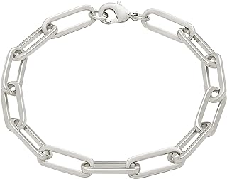 Amazon Essentials 14k Gold Plated or Silver Plated Chunky Chain Link Bracelet 7.5"