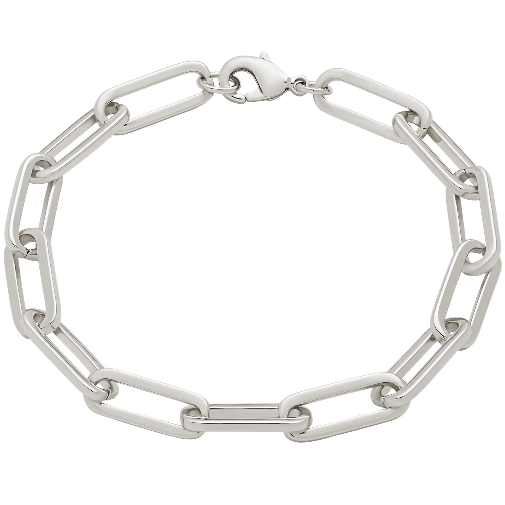 Amazon Essentials 14k Gold Plated or Silver Plated Chunky Chain Link Bracelet 7.