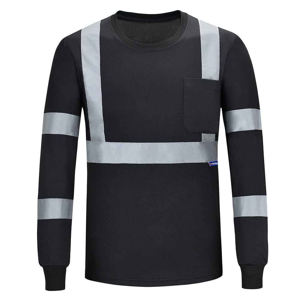 A-SAFETY Safety Shirt,High Visibility Work T Shirt Long Short Sleeve Class 3 (XS