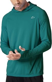Willit Men's UPF 50+ Long Sleeve Sun Protection Hooded Sun Shirt Sun Protection UV Sun Protection Lightweight Athletic Running