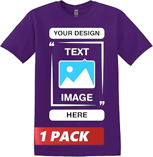 Gildan Custom T-Shirts - Unisex Crew Neck T-Shirt - Customize Your Image, Text & Photo - Men Women Adults
