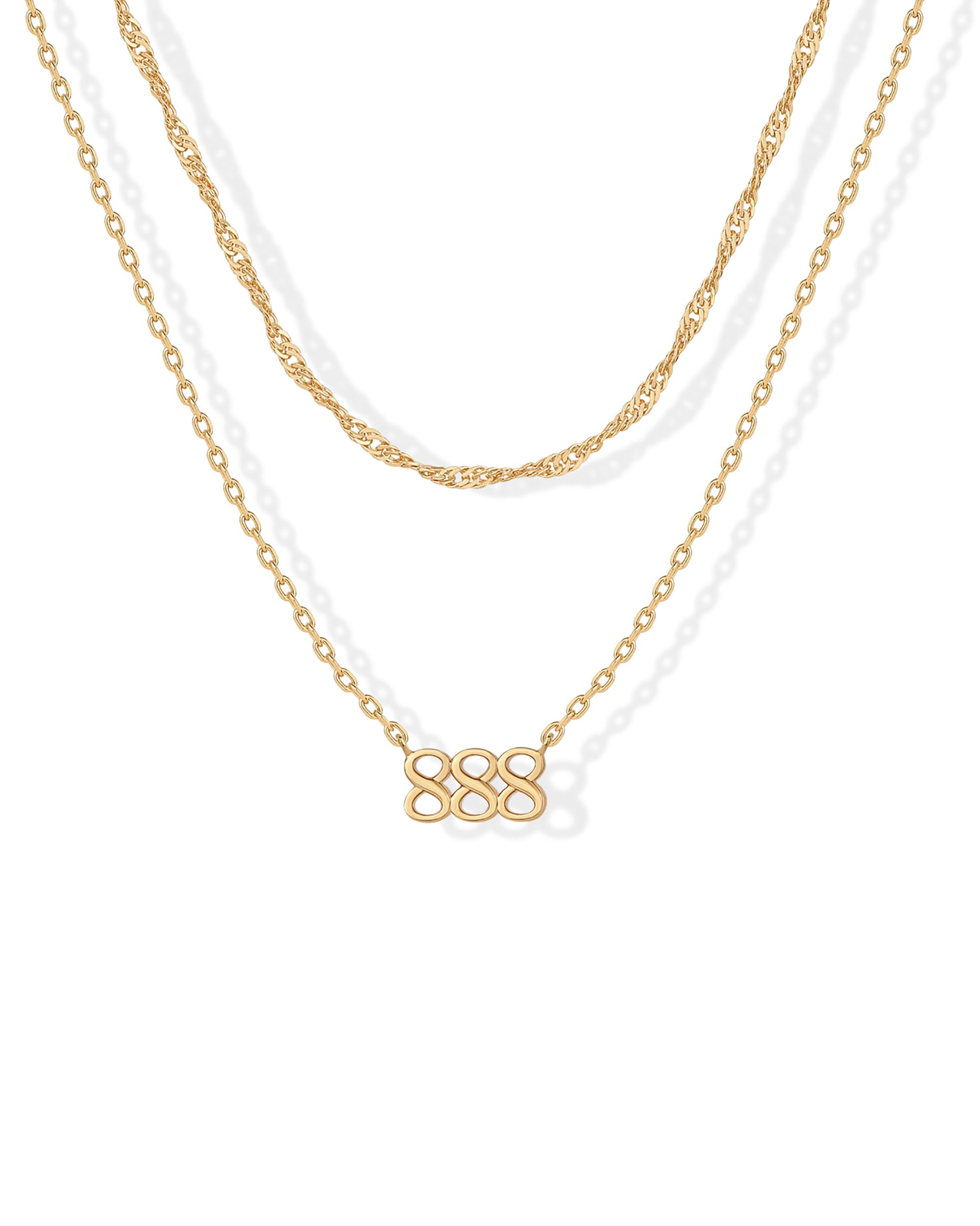 PAVOI 14K Gold Plated Angel Number Pendant Layering Necklace for Women