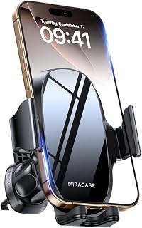 miracase 2nd Generation Car Phone Holder, Air Vent Phone Holder for Cars 360¡ã Rotation, Universal Mobile Phone Mount Automobile Cradles for Vent Van iPhone 14 Pro Max 13 12 11 Samsung