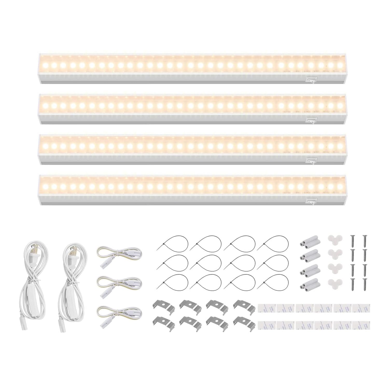 Barrina Grow Lights for Indoor Plant, Full Spectrum, T5 1FT Yellow, 4 Packs | Wh