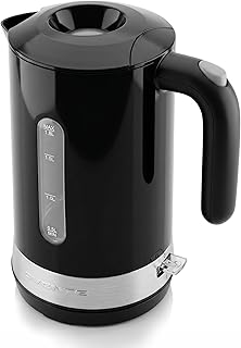 OVENTE 1.8L Electric Tea Kettle, Easy-Fill Lid Water Boiler, Black KP413B | 1500W Fast Boiling, Auto Shut-Off, Boil-Dry Protection, BPA-Free, 360° Swivel Base, Clear-View Window Gauge, Removable Filter