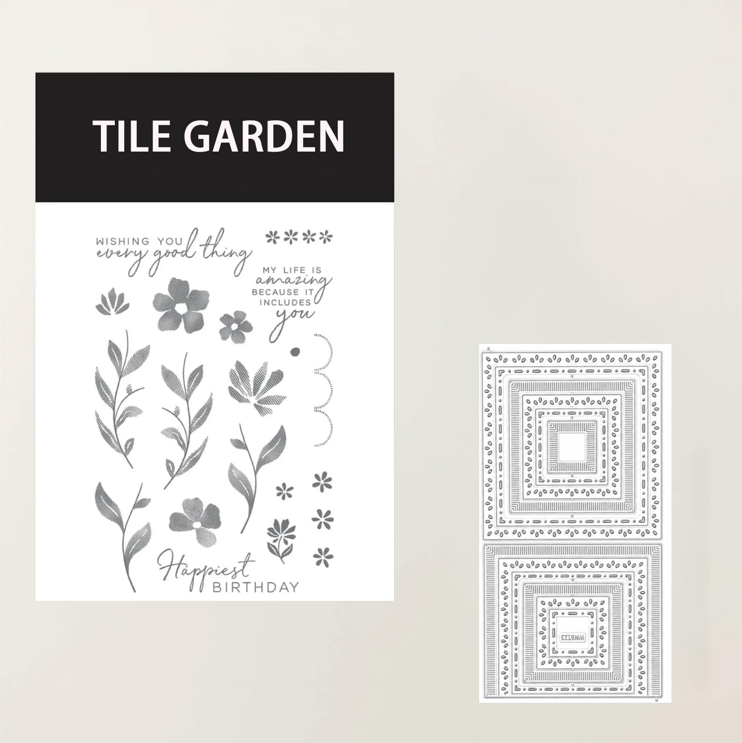 2026 New Stamps and Dies Set for Card Making (TILE GARDEN M9723) | 2026 NewRelea
