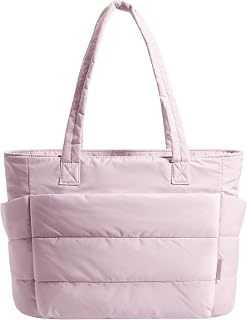 BAGSMART Puffy Tote Bag for Women, Lightweight Work Tote Handbag