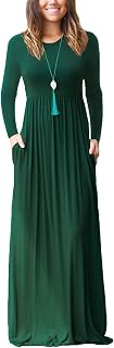 GRECERELLE Maxi Long Dress for Women Empire Waist Fall Casual Dresses