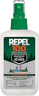 Repel 100 Mosquito & Insect Repellent 4 Oz, 98% DEET | Repels Mosquitoes, Ticks, Gnats, Biting Flies, Chiggers & Fleas, Lasts Up To 10 Hours, Compact Bug Spray For Outdoor Travel