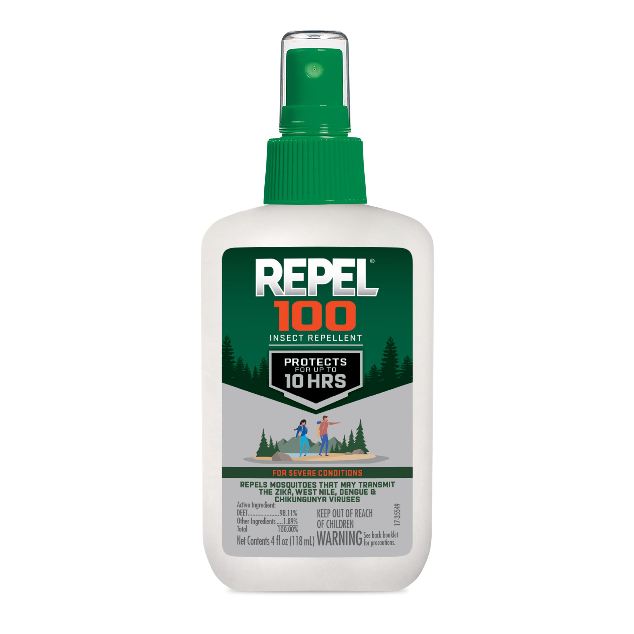 Repel 100 Mosquito & Insect Repellent 4 Oz, 98% DEET | Repels Mosquitoes, Ticks,