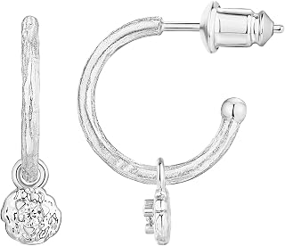 PAVOI 14K Gold Plated Motif Huggie Hoop Earrings for Women, Dangle Charms